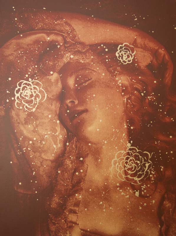 Saint Sebastian 4, 2010, serigraph on canvas with oil, 40x30in